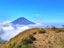 Pemandangan gunung sindoro dari gunung kembang