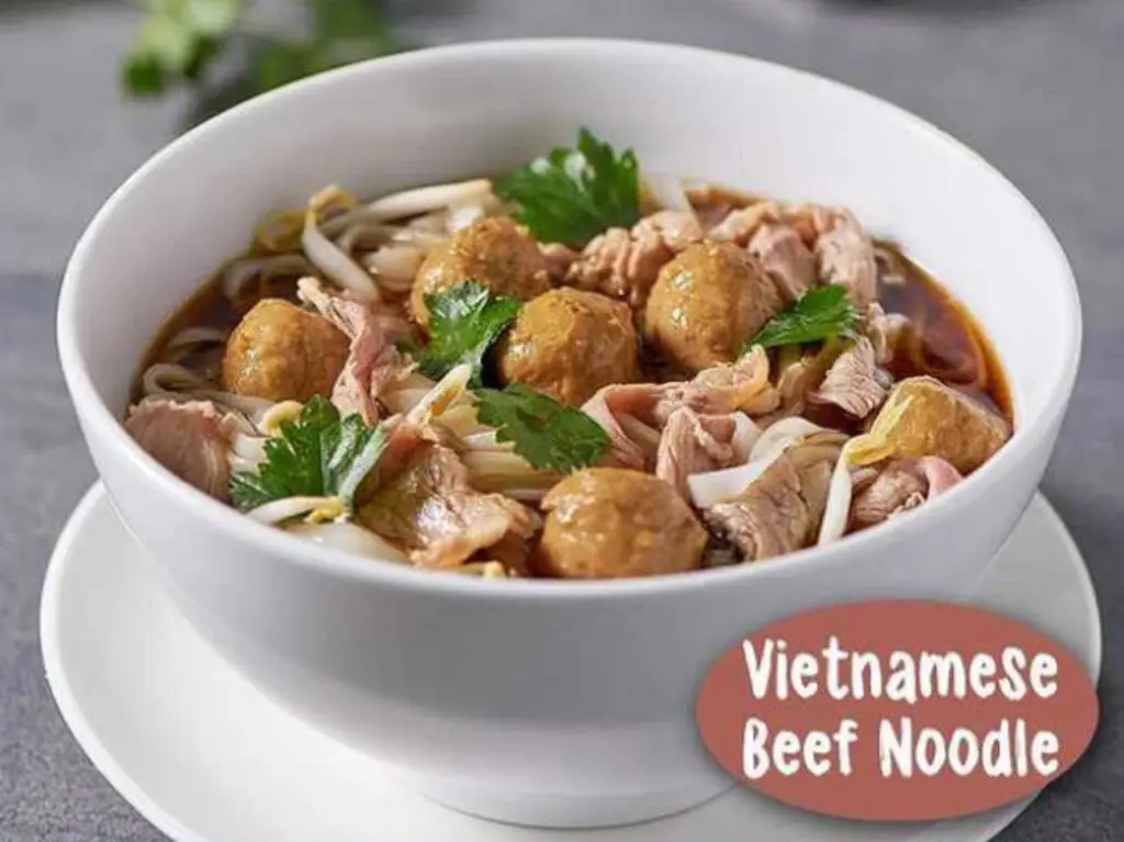 Menu asian Vietnamese Beef Noodle