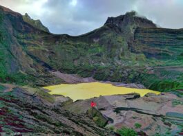 Kawah hasil letusan Gunung Kelud