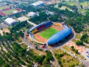 Pemandangan Stadion Jakabaring diambil dari atas