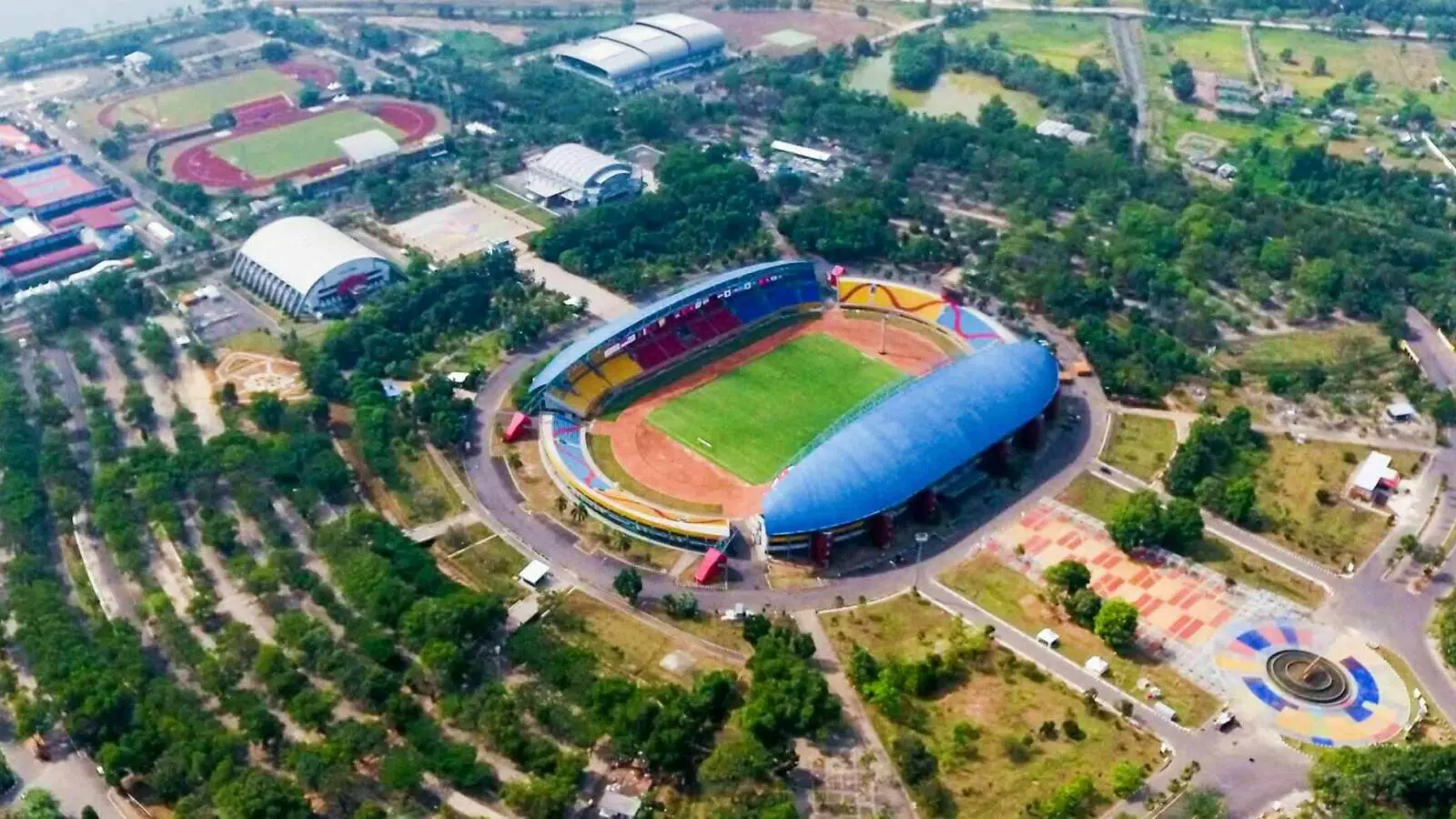 Pemandangan Stadion Jakabaring diambil dari atas