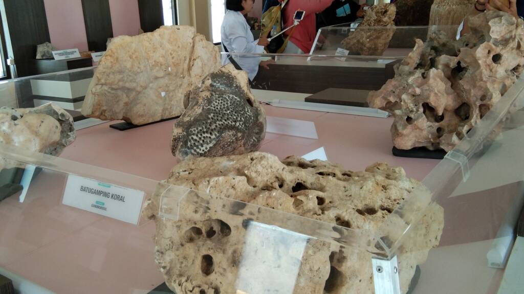 Koleksi batuan di ruang TIC Gunung Sewu