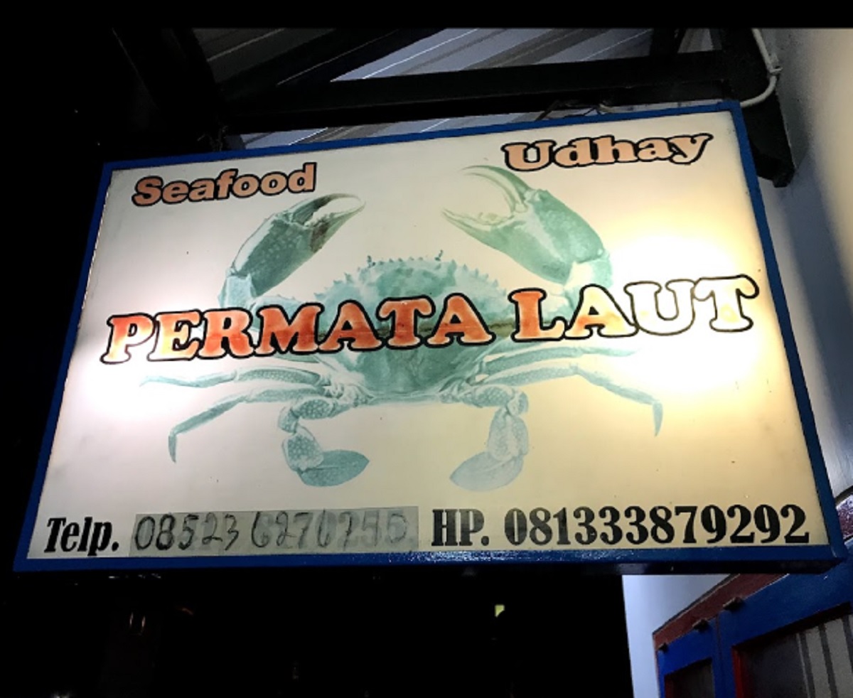 Papan nama Seafood Udhay Permata Laut