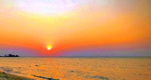 pemandangan sunset di pantai bondo basri jepara