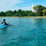 Mercusuar Pulau Sebira terlihat dari laut lepas