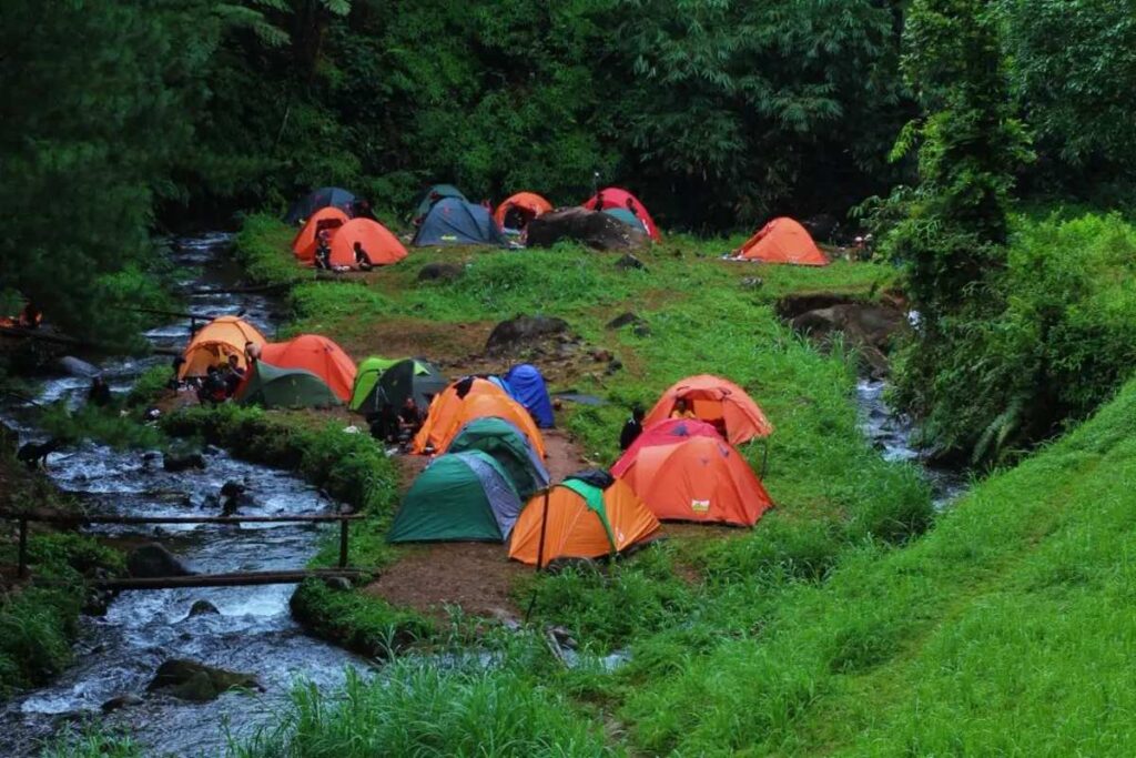 Pengelola menyediakan sewa tenda dan jasa bongkar pasangnya di Manasuka Camping Ground