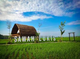 Papan nama kafe Sawah Lukis