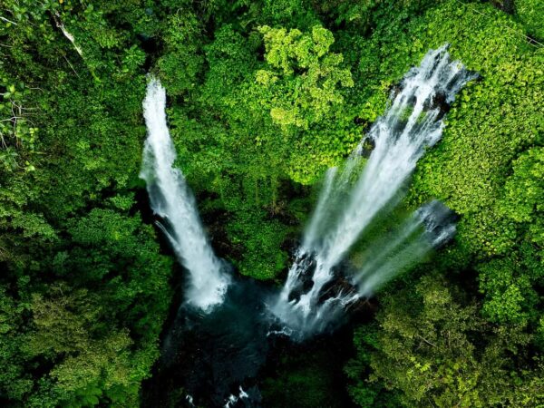 Sekumpul waterfall terlihat dari ketinggian