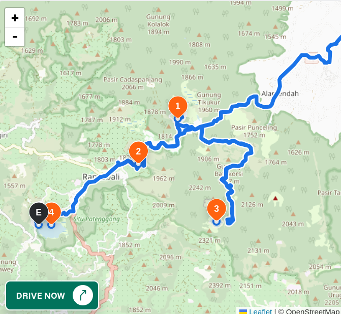 Map Rute Itinerary Dengan Google Map Drive Now